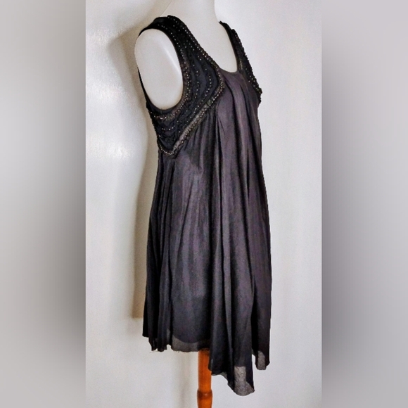 FREE PEOPLE BLACK COTTON TENT DRESS - Picture 11 of 11